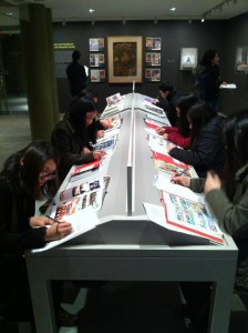 Plateau Engage students sketching in galleries